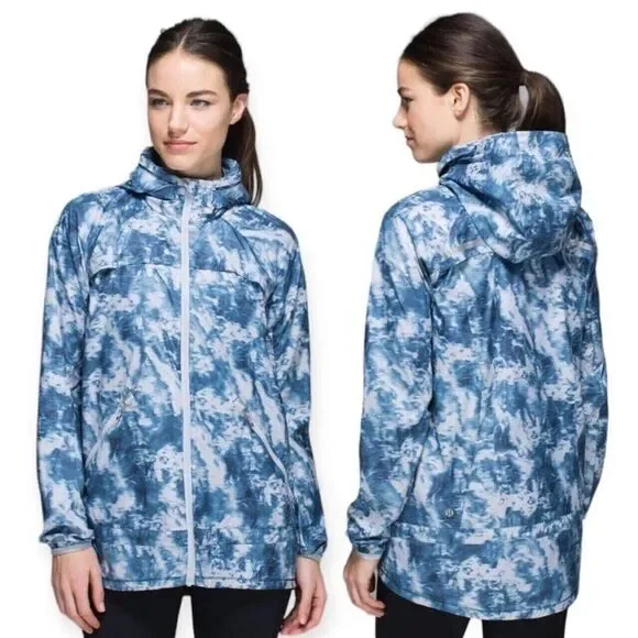 Lululemon Miss Misty II Jacket 4 Blue Tie Dye Packable Hooded Full Zip - Picture 1 of 1